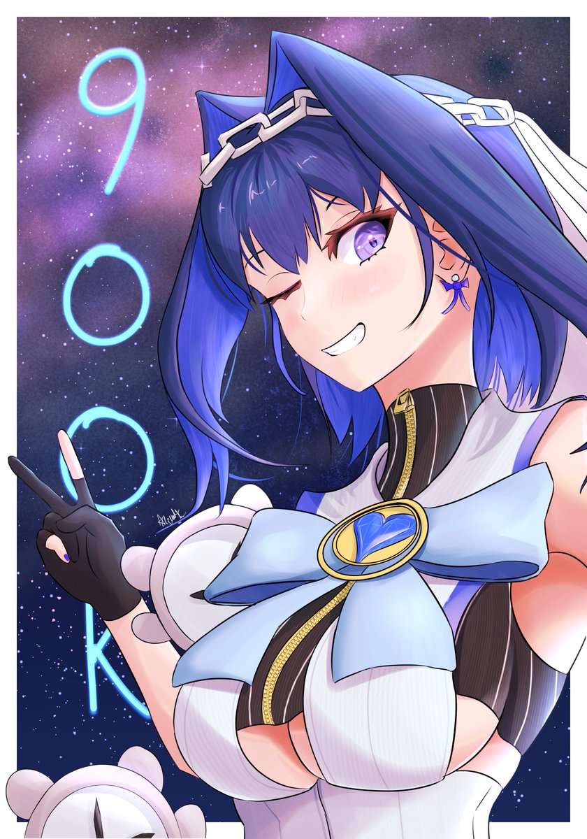 AquaticLettuce's tweet image. Congrats on reaching 900k Kronii and Happy 2nd Anniversary!! 🎉🎉🎉
#kronillust #クロニーラ #Kro2
Started drawing exactly a year ago. Still got a long ways to go but I'm happy with the progress I've made so far 💙