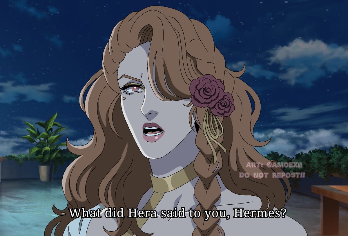 moxiiemoved's tweet photo. 《 #bloodofzeusoc 》Peitho ♡‧₊˚
Screenshot edit w my new bby 😤💕
This is a ref to episode 3 where Hera insulted Hermes, and as you can see Miss Peitho is not happy about it 💀

#bloodofzeus #ArtOfTheDay #ArtistOnX #artidn #ocart #digitalart https://t.co/SF3musXfJ9