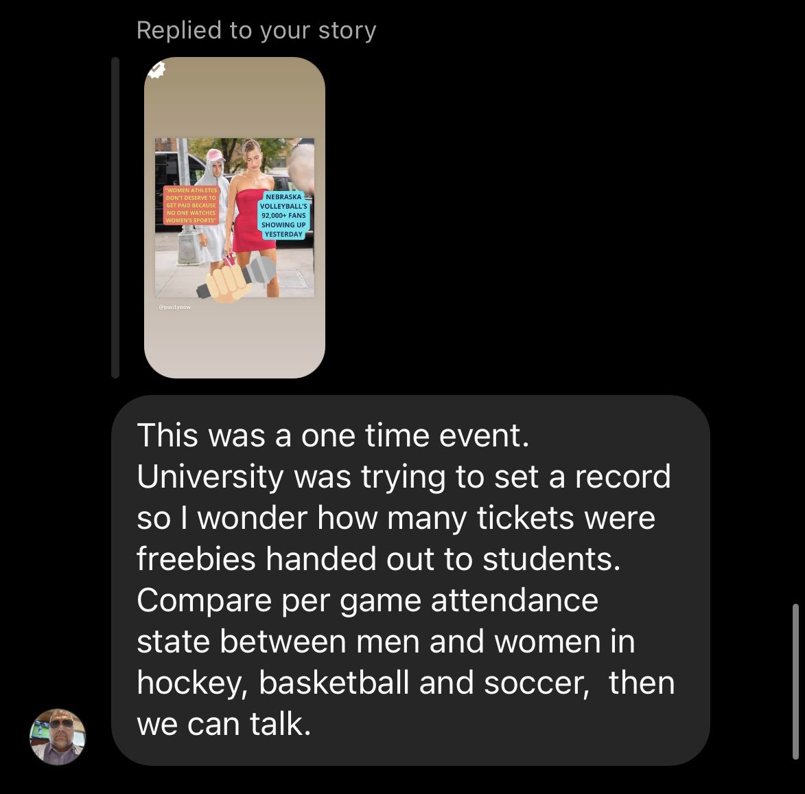 🚨 Alert: Person with outdated views spotted! 🚨 Don't worry, we're here to remind them that women's sports are a force to be reckoned with. ⚡️🏆🔥 #GameOn #WomenInSports #nebraskavolleyball