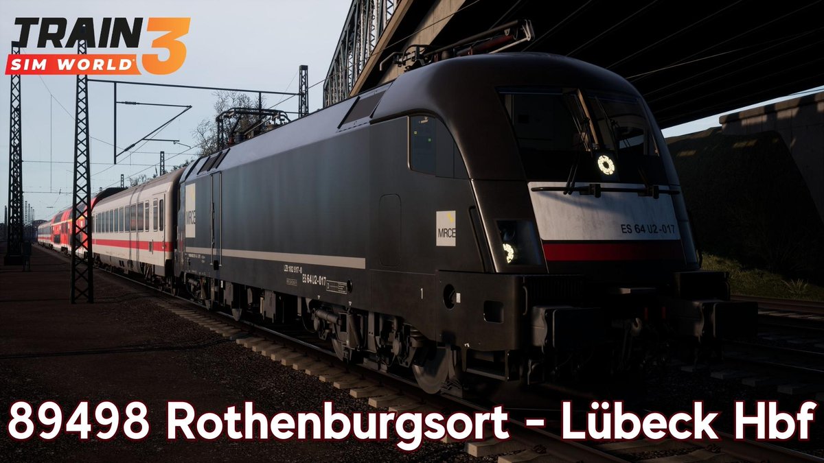 neal08ni's tweet image. 89498 Rothenburgsort - Lübeck Hbf - Hauptstrecke Hamburg - Lübeck - BR 182 - Train Sim World 3

#8BitDojo #TrainSimWorld3 #MasterTheMachine #TSW3

youtu.be/7SrCxJIUuLE