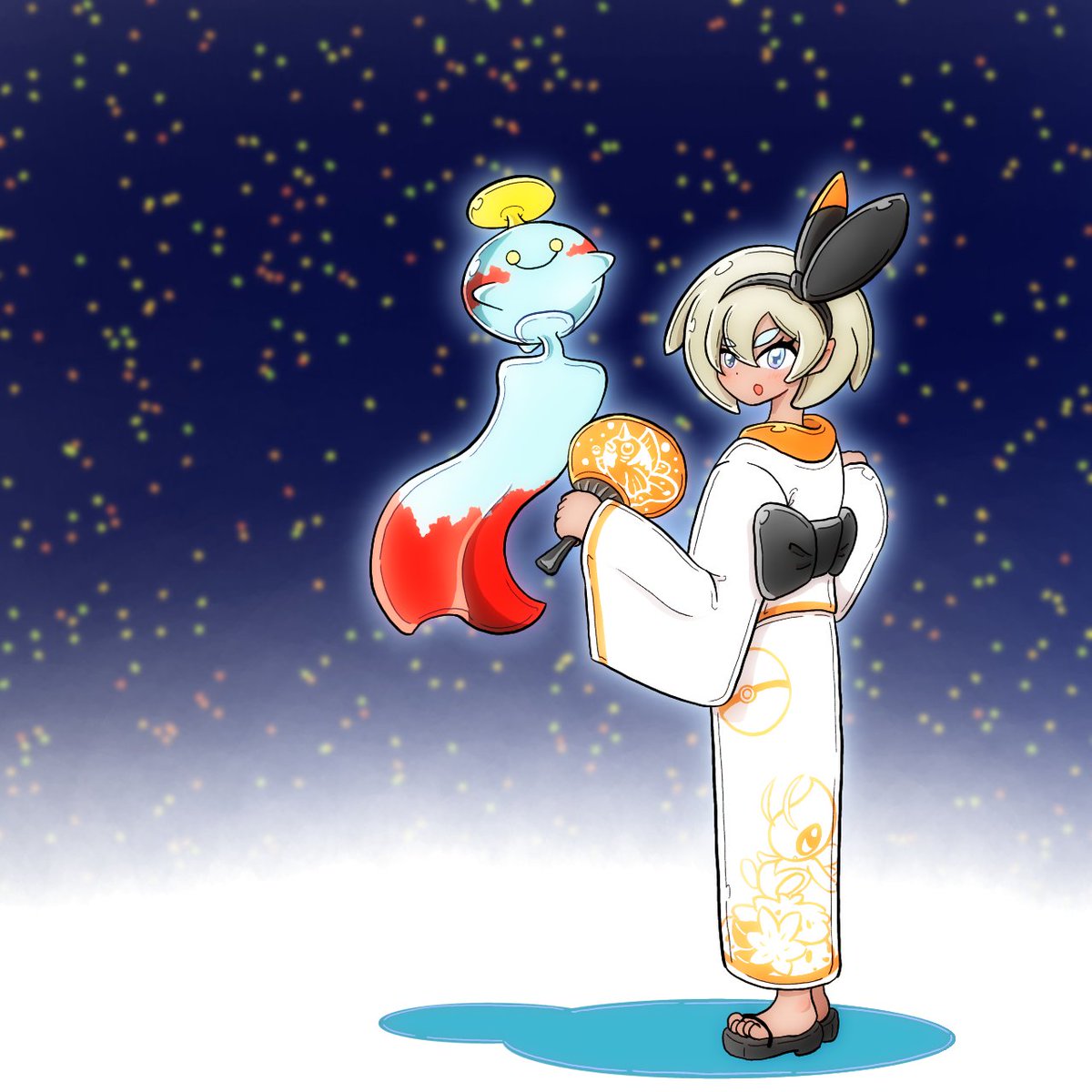 iknr0415's tweet image. 夏の終わり

 #チリーン  #サイトウ 
 #ポケモン  #ポケモンイラスト 
 #絵柄が好みって人にフォローされたい