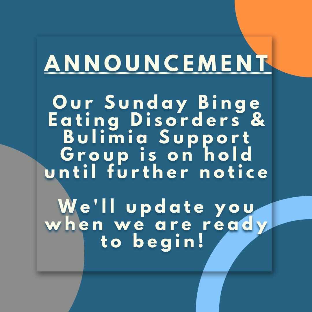 Our Sunday support group is on hold. We'll let you know when we have any updates!