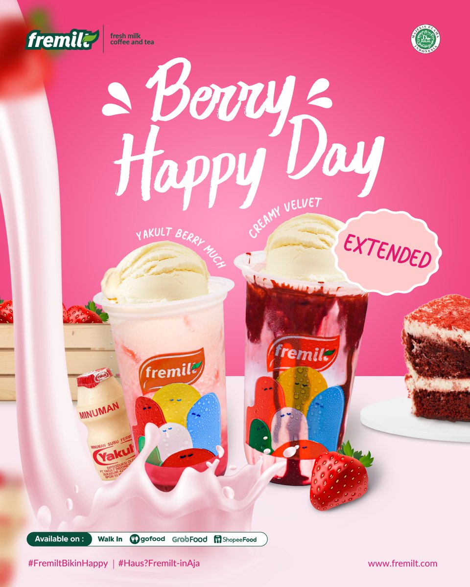 yang kmren cari2 yakult berry much sama creamy velvet, sekarang ada lagi di seluruh outlet fremilt lho!!!