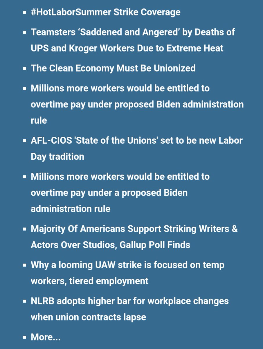 mattalley413's tweet photo. #BlueCollarWriter Labor News Updates
9/1/2023:
https://t.co/pBKyAIRjGy
If you enjoy and support what we do, please consider donating to our #SummerOfSolidarity fundraiser: https://t.co/71HCqbGmIR
#1u #StrikeSummer #UnionStrong #UnionYes https://t.co/6wtwCDZB3n