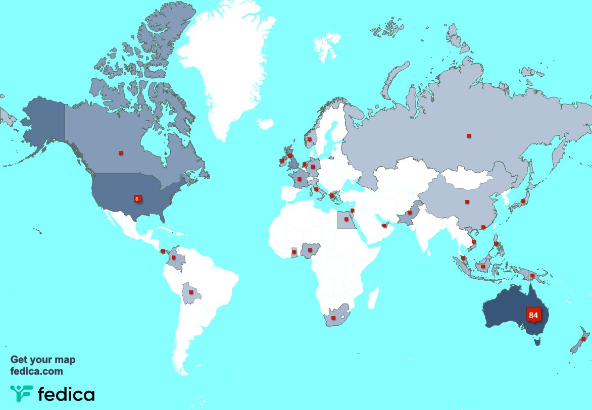 I have 1 new followers from USA, and more last week. See fedica.com/!sixoh60