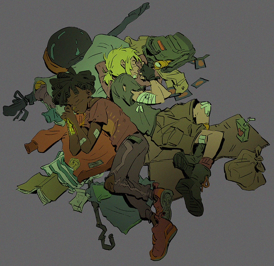 「QRT W GREEN ART THE BEST COLOR!!!! (YOU 」|MERUZのイラスト