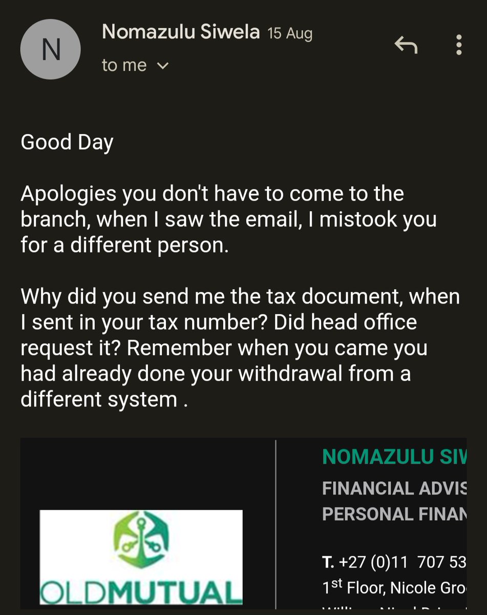 HMathole's tweet photo. The one lady mistook me for another client, like WTF??? In my field your practicing license could be taken for mistaking one patient for another. Bcos lives are at stake. Cc @old https://t.co/RkMbHWvYkN