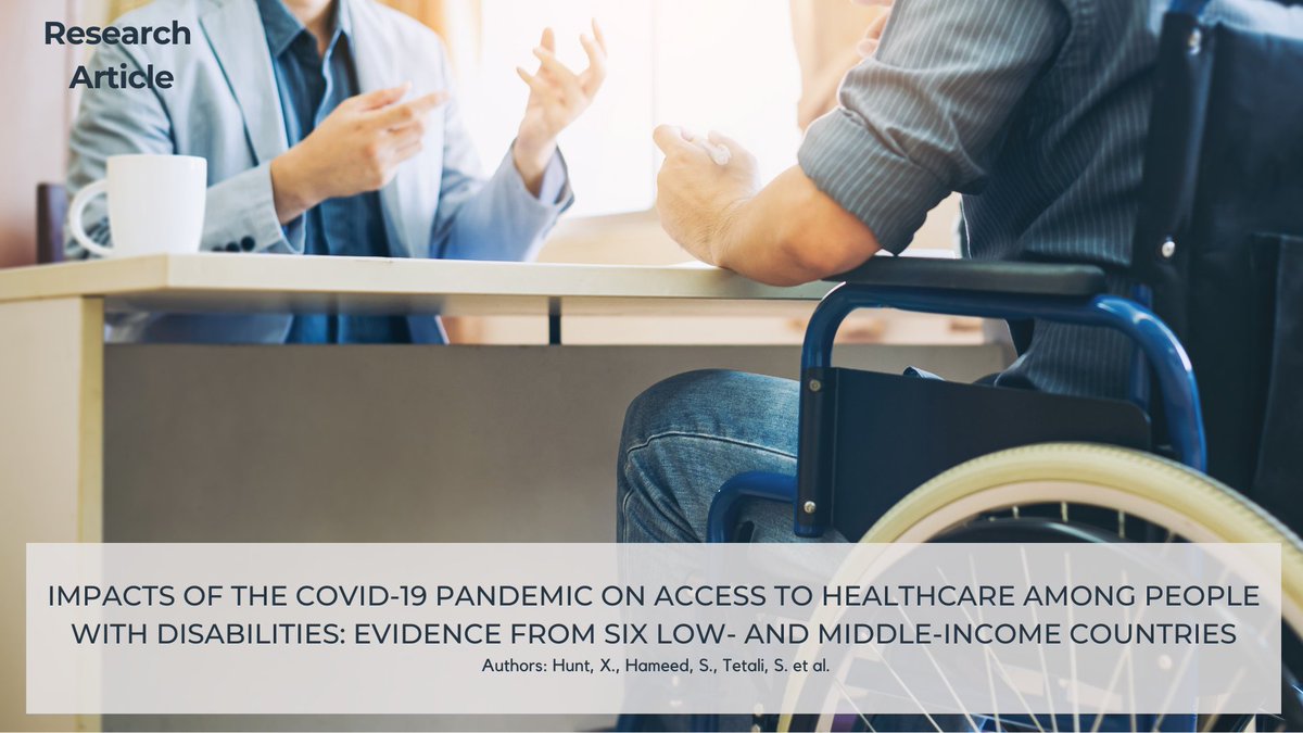 Institute for Life Course Health Research (@ilch_research) on Twitter photo <a href="/xanthehunt/">Dr Xanthe Hunt</a> and colleagues explore how the COVID-19 pandemic and associated containment measures impacted healthcare access among people with disabilities in 6 LMICs link.springer.com/article/10.118… <a href="/xanthehunt/">Dr Xanthe Hunt</a> and colleagues explore how the COVID-19 pandemic and associated containment measures impacted healthcare access among people with disabilities in 6 LMICs link.springer.com/article/10.118…