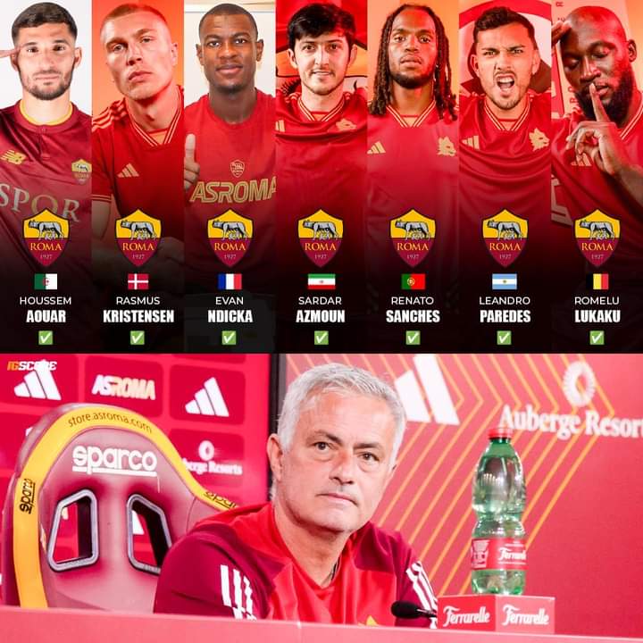 robertmoses01's tweet image. @OfficialASRoma's transfer window:

🇩🇿 #Houssem #Aouar - FREE
🇩🇰 #Rasmus #Kristensen - LOAN
🇫🇷 #Evan #Ndicka - FREE
🇮🇷 #Sardar #Azmoun - LOAN
🇵🇹 #RenatoSanches - LOAN
🇦🇷 #LeandroParedes - €2.5M
🇧🇪 #RomeluLukaku - LOAN

It's huge #window for #JoseMourinho's team. 😍
#DeadlineDay