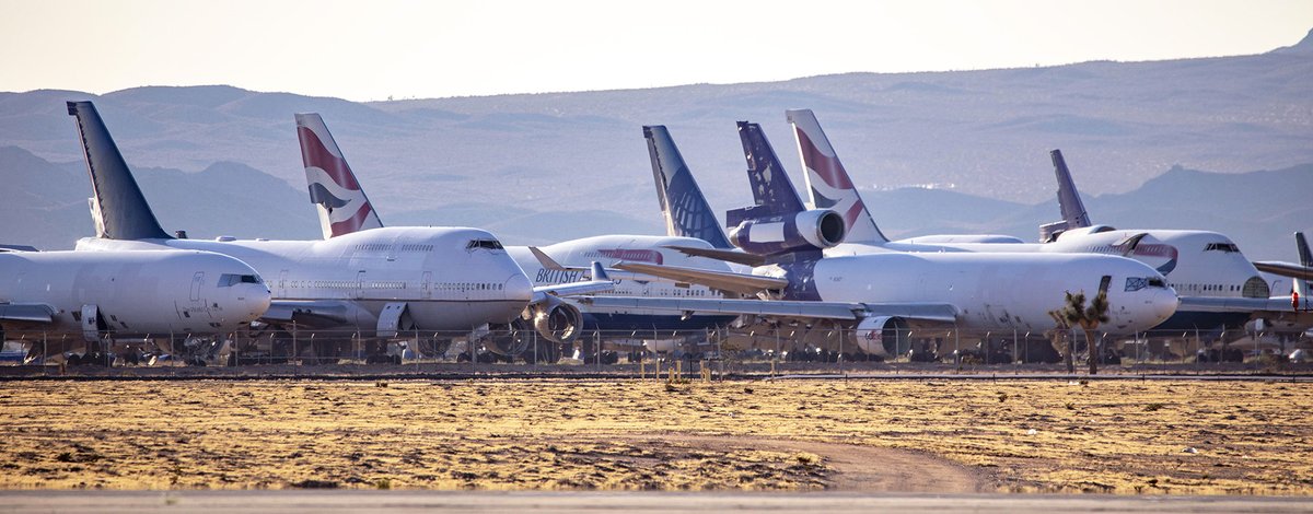 Kent_YVR's tweet image. A bit more Southern California Logistics Airport boneyard content 😎🌵 #VCV #Victorville #California