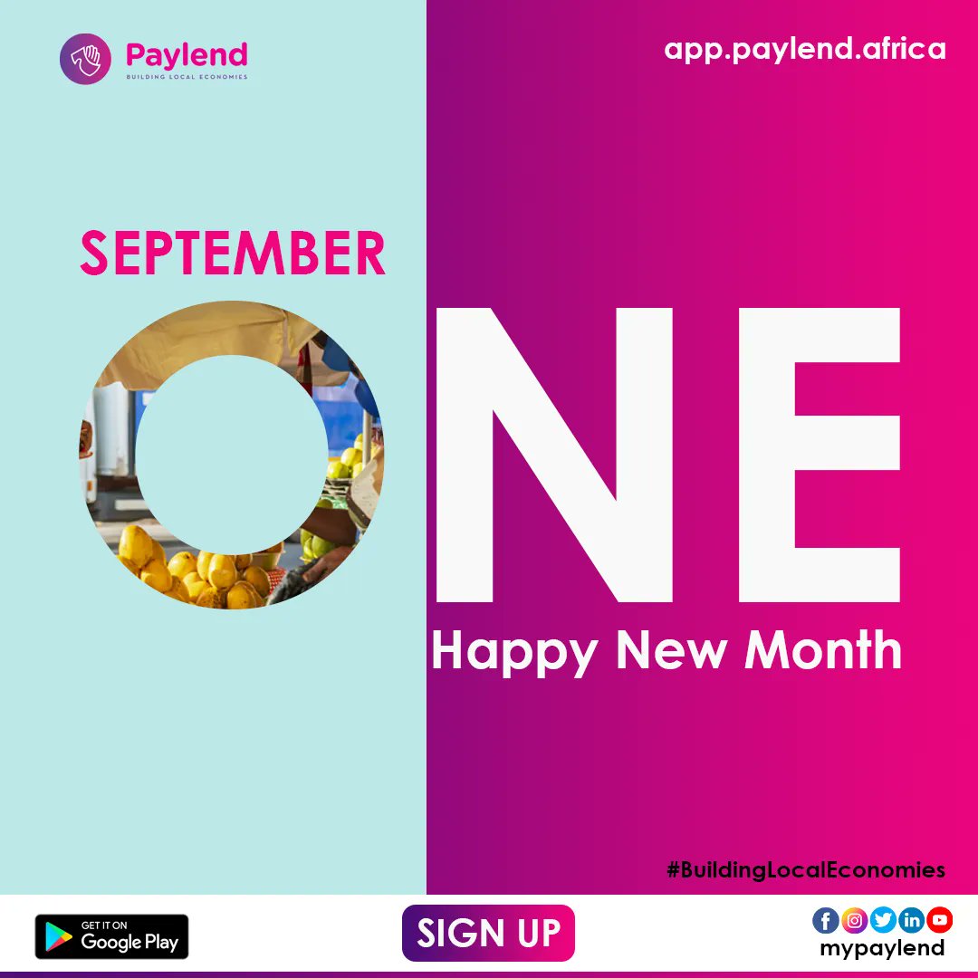 September marks the start of a new chapter in our journey towards empowerment!
As the pages of the calendar turn, let's embrace fresh opportunities and growth with Paylend by our side.
#HelloSeptember #PaylendCares #EmpoweringJourney #mypaylend #BuildingLocalEconomies
