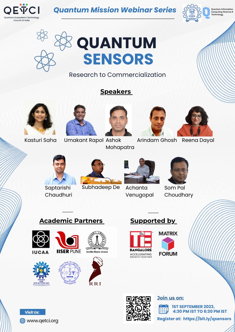 Raman Research Institute (@rri_bangalore) on Twitter photo <a href="/QETCI/">QET Council of India ( QETCI)</a> is organizing a Quantum Sensors Webinar today @ 4:30 PM IST. <a href="/wrishic/">Saptarishi Chaudhuri</a>, <a href="/RRI_Bangalore/">Raman Research Institute</a>, is one of the expert speakers.
Register here: bit.ly/qsensors
<a href="/IndiaDST/">DSTIndia</a> <a href="/PrinSciAdvGoI/">Principal Scientific Adviser, Govt. of India</a> <a href="/DrJitendraSingh/">Dr Jitendra Singh</a> <a href="/rajesh_gokhale/">Rajesh Gokhale</a> <a href="/guptaakhilesh63/">Dr Akhilesh Gupta</a> <a href="/TarunSouradeep/">Tarun Souradeep</a> <a href="/ReenaDayal4/">Reena Dayal</a> <a href="/QETCI/">QET Council of India ( QETCI)</a> is organizing a Quantum Sensors Webinar today @ 4:30 PM IST. <a href="/wrishic/">Saptarishi Chaudhuri</a>, <a href="/RRI_Bangalore/">Raman Research Institute</a>, is one of the expert speakers.
Register here: bit.ly/qsensors
<a href="/IndiaDST/">DSTIndia</a> <a href="/PrinSciAdvGoI/">Principal Scientific Adviser, Govt. of India</a> <a href="/DrJitendraSingh/">Dr Jitendra Singh</a> <a href="/rajesh_gokhale/">Rajesh Gokhale</a> <a href="/guptaakhilesh63/">Dr Akhilesh Gupta</a> <a href="/TarunSouradeep/">Tarun Souradeep</a> <a href="/ReenaDayal4/">Reena Dayal</a>