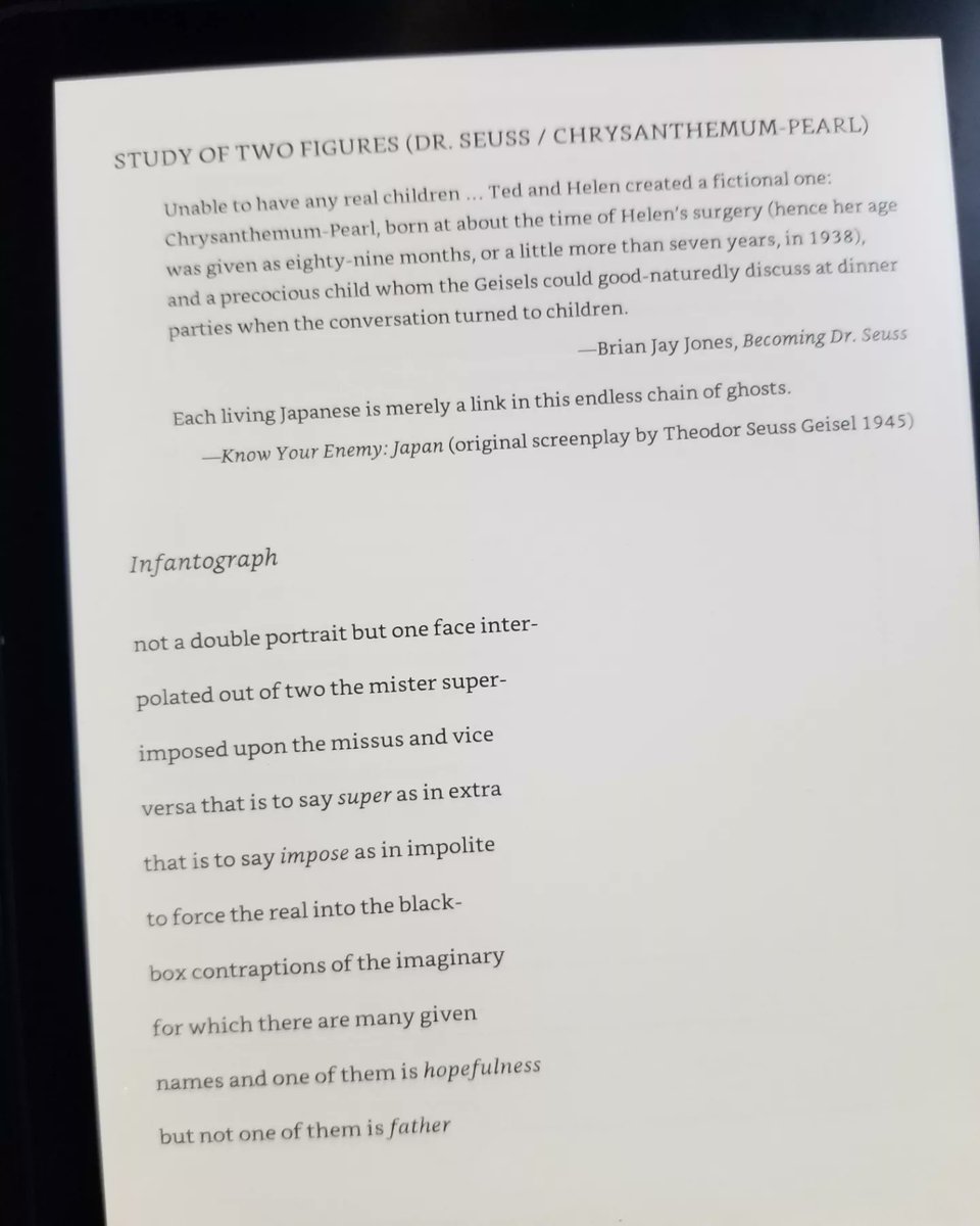 susanmariescavo's tweet image. Sealey Challenge Day 31

From From by Monica Youn

&quot;A magpie flies overhead, and for a second you see a police car, white doors
ooen, dragging behind it the long shadow of the road.&quot;

@thesealeychallenge @graywolfpress
@monsteryoun #theSealeyChallenge #theSealeyChallenge2023