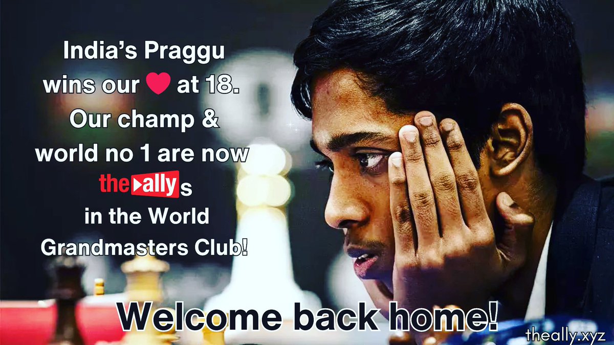 theallyIndia's tweet image. Welcome back home!
.
.
.
#grandmastersclub #chessplayer #indian #worldno1 #praggu #Praggnanandhaa
