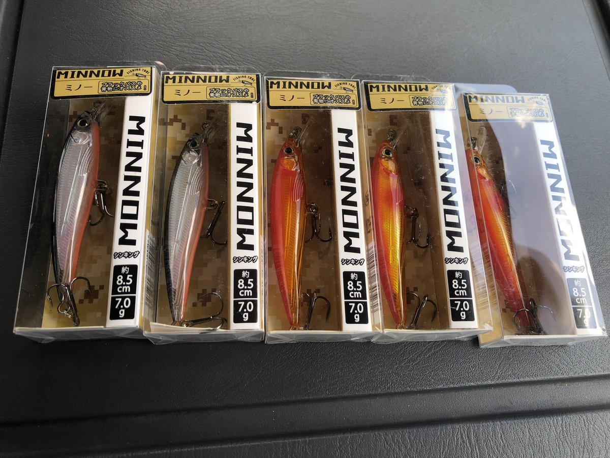 ffpu955's tweet photo. お昼時間にキャンドゥ寄ったら、貫通ワイヤータイプの100円ミノーが復活してたので予備で購入 https://t.co/oL6pwnHwFA