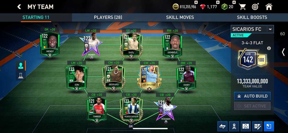 SICARIOxMP's tweet photo. Compre a Benzema hice 7 intercambios de 1000 y el de 1500 y haci quedó el team @Derlowen10 @tutiofifa @HDWolvie @JONALDINHOtm @FrankH2H https://t.co/xifIlJzFqo