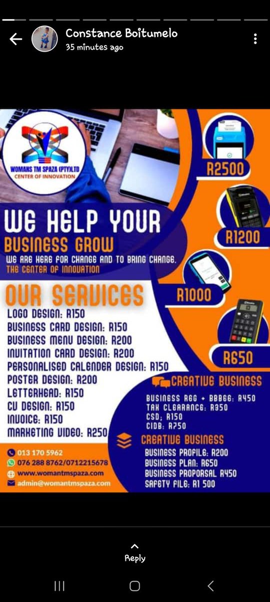 thabang2601's tweet photo. Hi am Dr Thapelo Motlokoa i do business registrations, sell swiping machines and I also sell chips fryers. Call or text 0712215678 if interested https://t.co/spTpeX2gDf