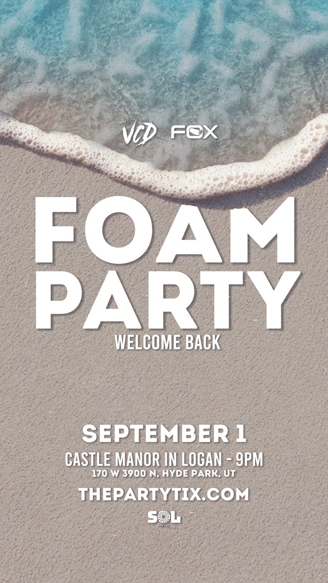 vcdparties's tweet photo. Foam Party 2023 | Castle Manor

Friday, September 1st!

Get your tickets now! 

https://t.co/ITa4reUYzx https://t.co/YDgpoGnx8S