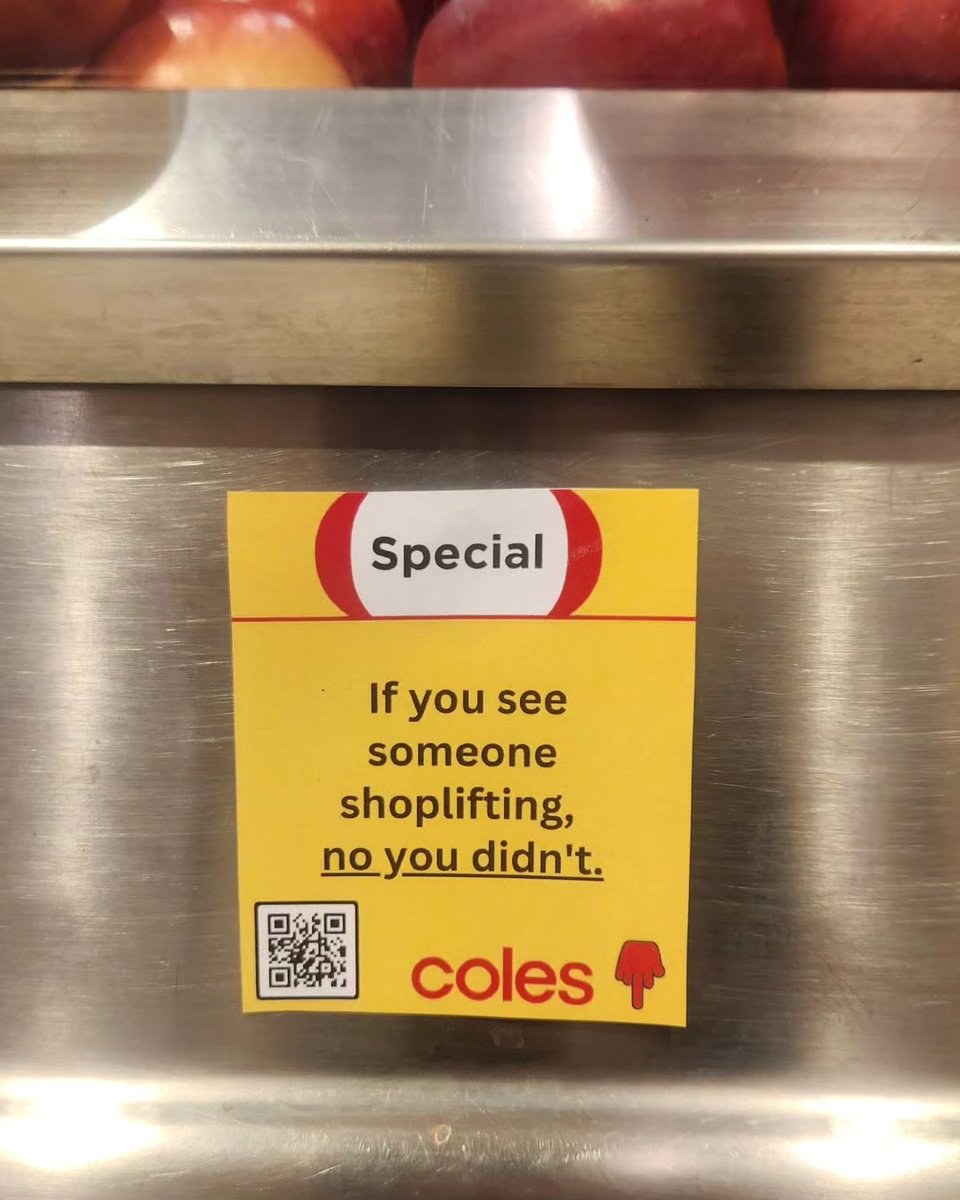 GraffitiRadical's tweet image. Activists in Tasmania have stuck up more honest promo stickers inside Coles &amp;amp; Woolworths stores, the two dominant supermarket chains in Australia.