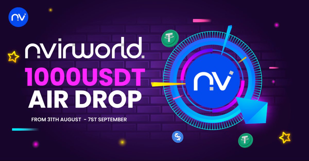 CryptoEarning17's tweet photo. 🎊#Bitget Deposit to List Campaign Announces Airdrop Event!!🎊

1000USDT Airdrop for 200($5USDT each)lucky winners!

To Enter
✅Follow @NvirWorld
✅RT & Quote @NvirWorld Tweet and tag 3 friends

Join here 👇
https://t.co/3MDCXXblpU

⏰: Ends 7th Sep.

#Giveaway #Airdrop #NvirWorld #QuestN #Crypto