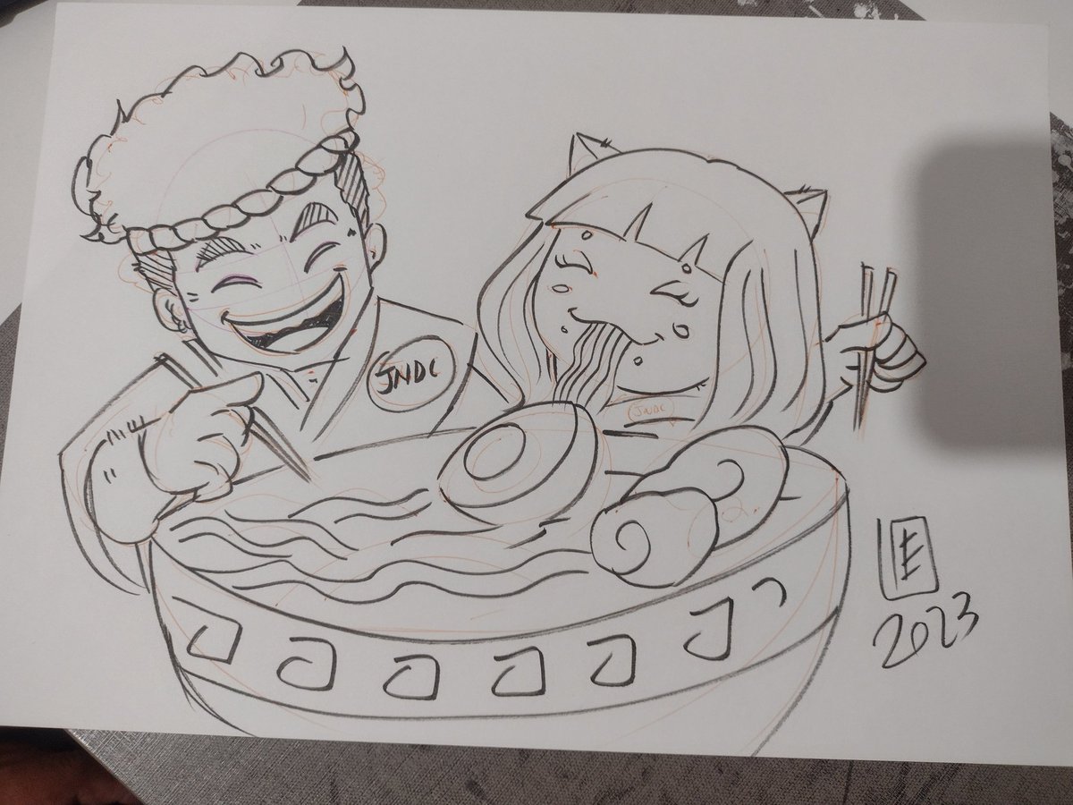EdsonEike's tweet photo. Sketch do @lohgann e @pritkirin 
Em busca do 🍜 perfeito
#japaonossodecadadia
#jndc https://t.co/SarmGncMyY