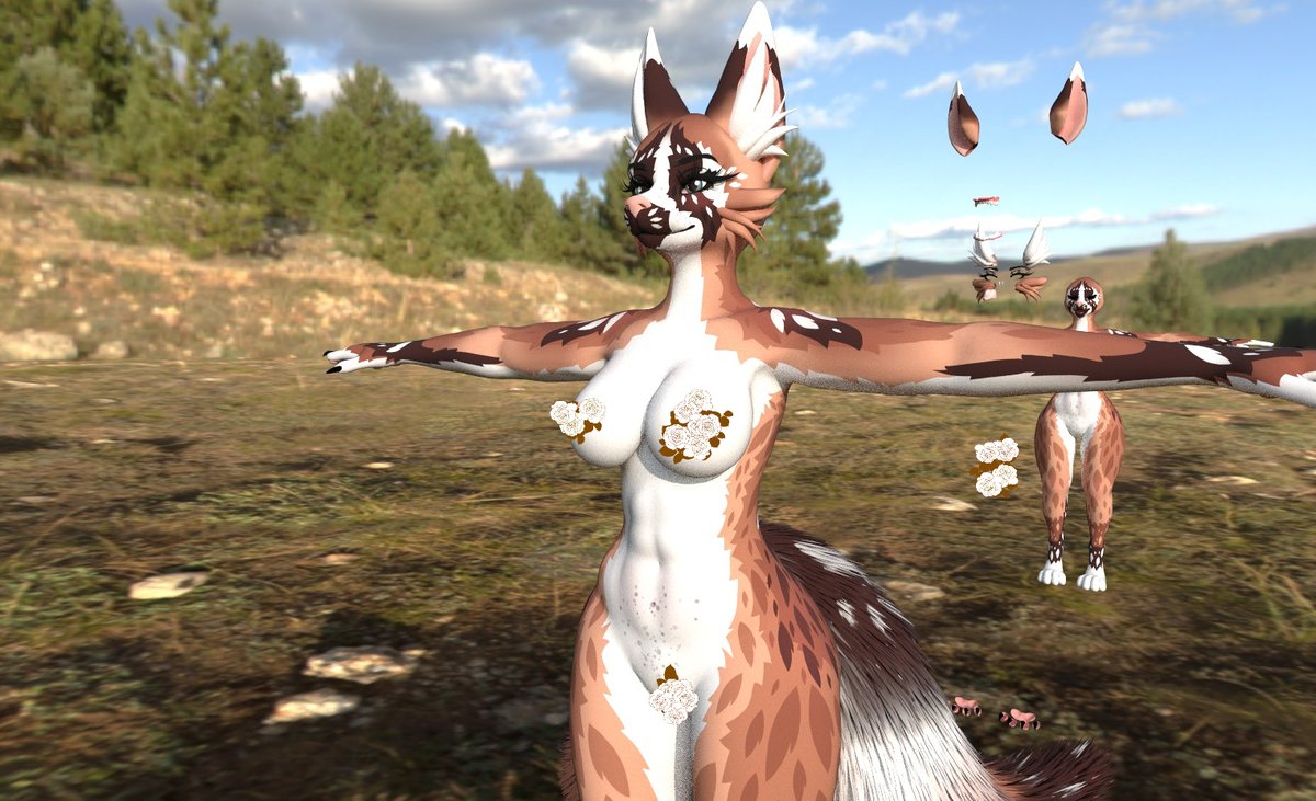 SatKartoffel's tweet photo. Did some work on the foxipaw model today, the kyoko, I had fun. I think this is my second texture I've done on one of their bases, might be more to come.. Thinking this will be a gumroad texture! #vrchat #vrchatfurry #furryvrchat #foxipaw #kyoko https://t.co/hYFTHn5ZyE