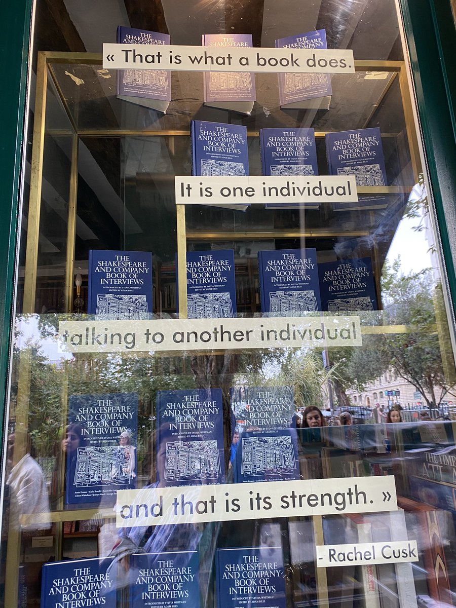BethTillman's tweet photo. The window display at Shakespeare and Company, Paris' oldest bookstore. https://t.co/ennriUcDvW
