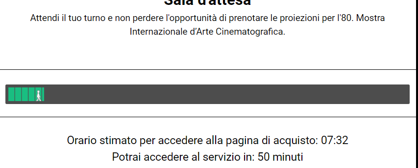 micheloneon's tweet photo. #Venezia80 il vergognoso sistema di prenotazioni di uno dei festival di cinema più importanti al mondo. Collegato a 6.30, espulso senza motivo dopo un minuto e rimesso in coda e, come sempre, quando sarò riammesso saranno finiti i posti per proiezioni che ho già pagato https://t.co/6ddQvMU6kC