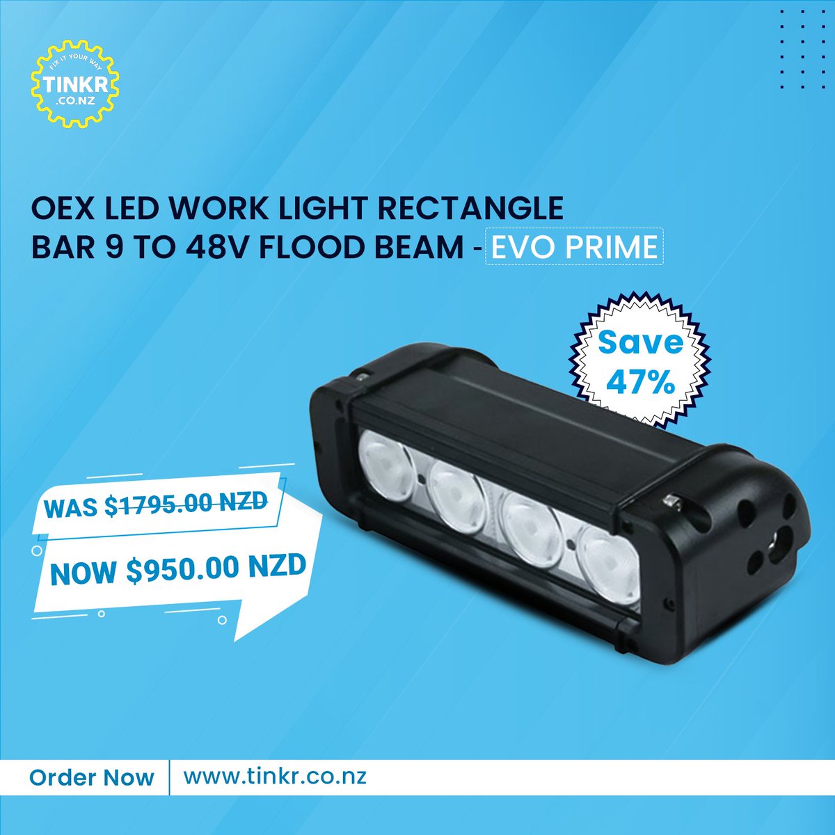 Tinkrtweet's tweet image. Get the best feature prime drive technology of rectangle bar with great body and voltage.

Buy it from tinkr.co.nz

#ledlights #ledworklight #lights #newzealandcars #worklights #carproductshopping #caraccessory #carcamera #spareparts #brakesystem #caraccesiories