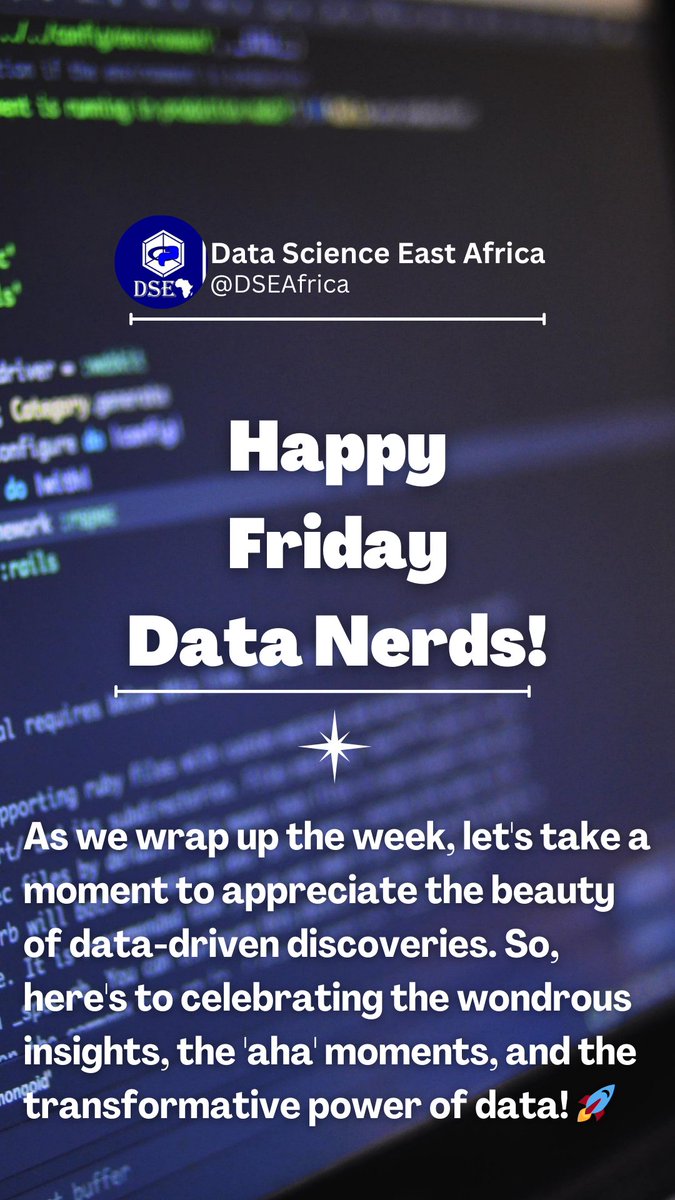 DSEAfrica's tweet image. Embrace the elegance of data-driven revelations! 💫 
#DataMagic 
Happy Friday!