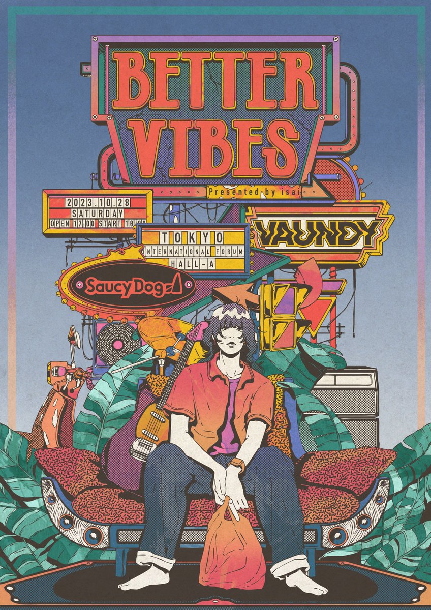 saucydog_offi's tweet image. ✔️「BETTER VIBES presented by isai(@isaiinc)」出演決定🎉

Vaundy(@Vaundy_AWS)との2マンイベントとなります💥

🗓10/28(土)　 東京国際フォーラム ホールA
🕛開場/開演：17:00/18:00

🎟FC先行受付▶︎〜9/11(月)23:59まで
詳細▶︎🔗saucydog.jp/news/detail/14…

ぜひご応募ください🐕

#BETTERVIBES