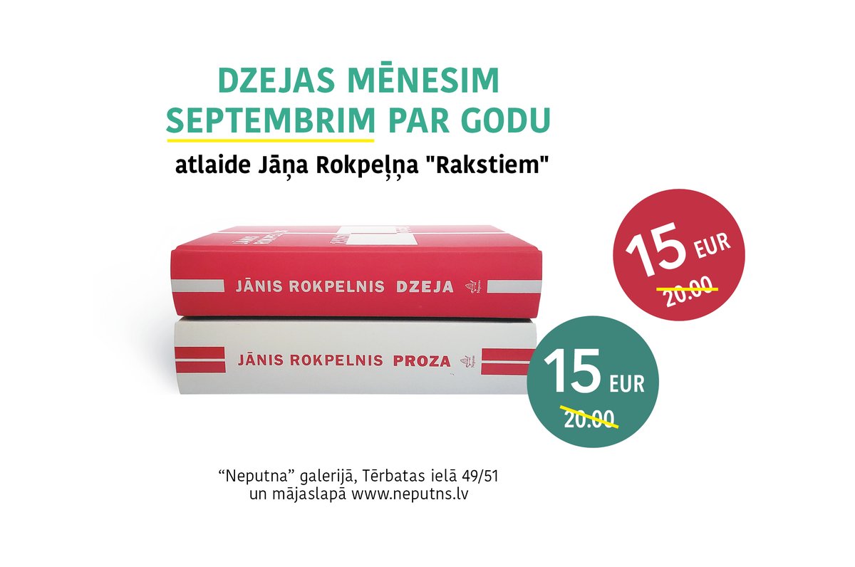 "Neputna" mēneša grāmata atgriežas – visu septembri Jāņa Rokpeļņa "Rakstu" abiem sējumiem pievilcīga atlaide! neputns.lv/collections/ak…