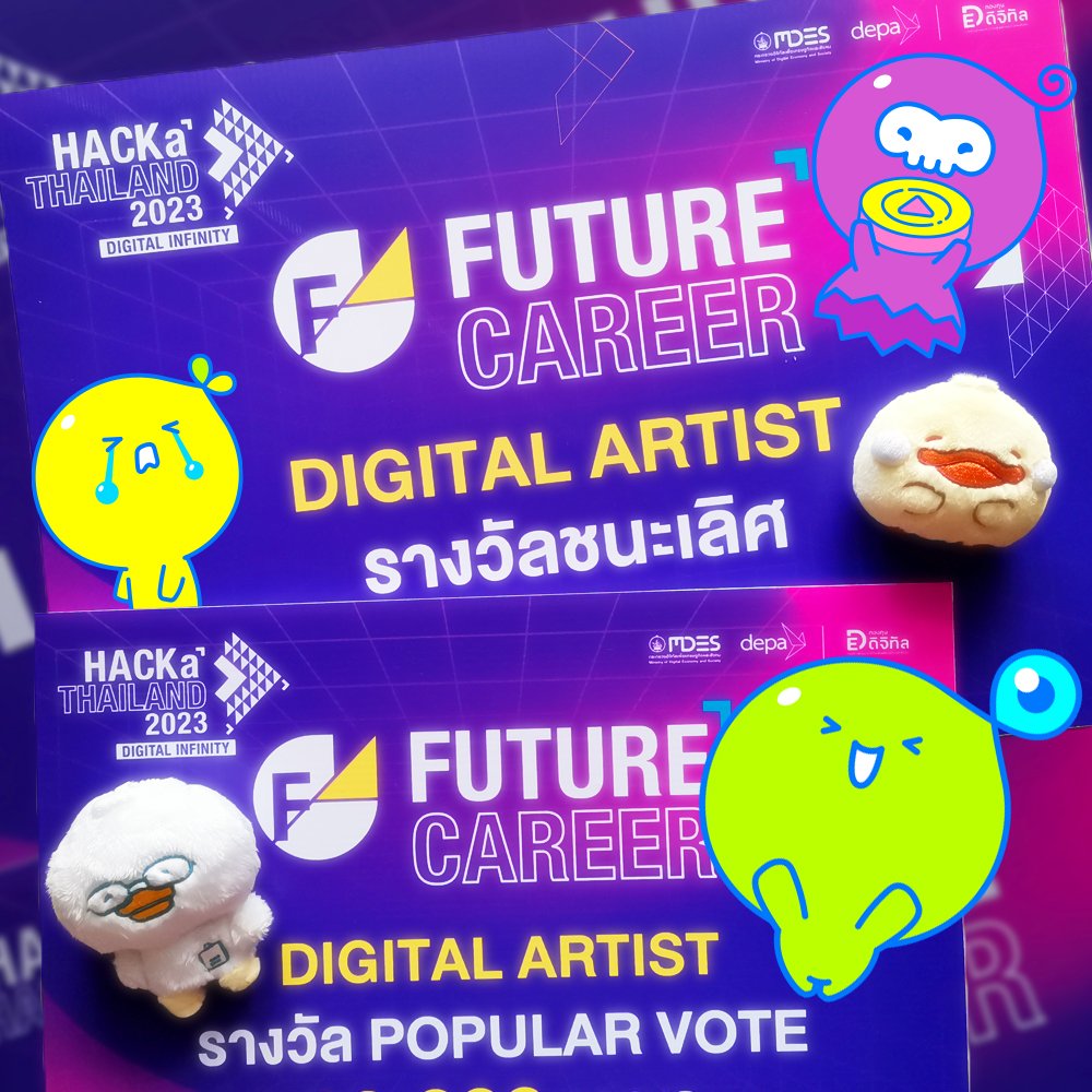 thesalaryduck's tweet image. ไปแอบประกวดงาน HACKATHAILAND
2023 มาครับ สนุก
มาก ได้รางวัลมาดีใจมาก หายเหนื่อยเลยย ขอบคุณทุกคนมากๆนะครับ ที่ช่วยเชียร์ และให้กำลังใจกันมาตลอด
เลิฟยูววว์
#depaThailand #HACKaTHAILAND2023 #DIGITALINFINITY
#DigitalThailand