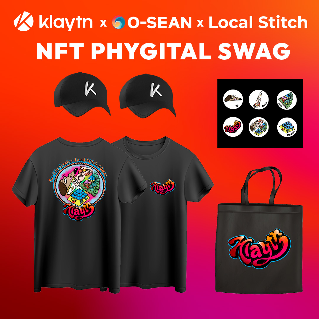 This year, we’ll be giving out phygital swag created in collaboration with <a href="/O_SEAN_Official/">O-SEAN_official</a> and #LocalStitch. Visit our booth to mint and collect your goodies!