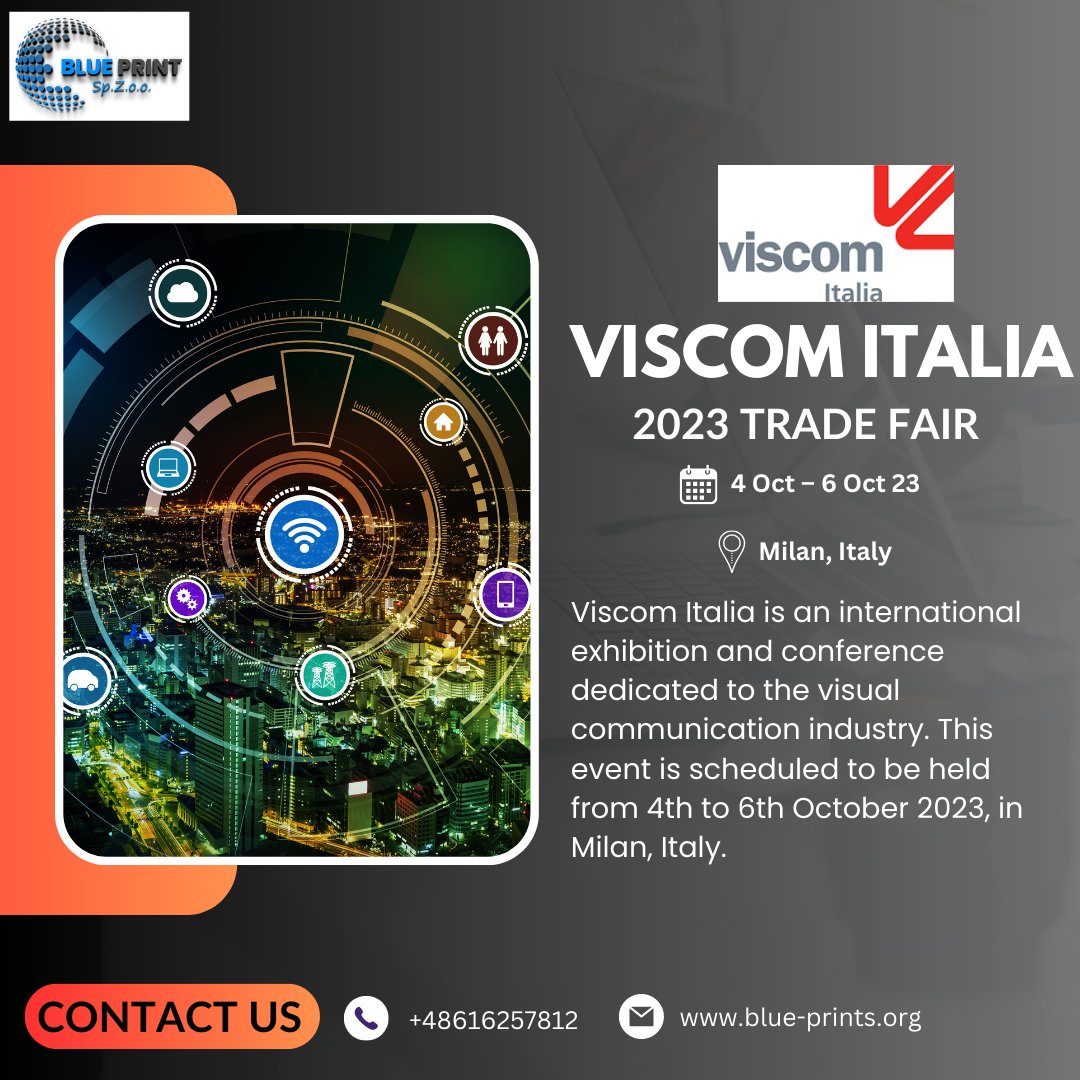 Viscom Italia is an international exhibition and conference dedicated to the visual communication industry. This event is scheduled to be held from 4th to 6th October 2023, in Milan, Italy.
To know more visit here: blue-prints.org/viscom-italia/
#viscom #tradefair #standdesign #event