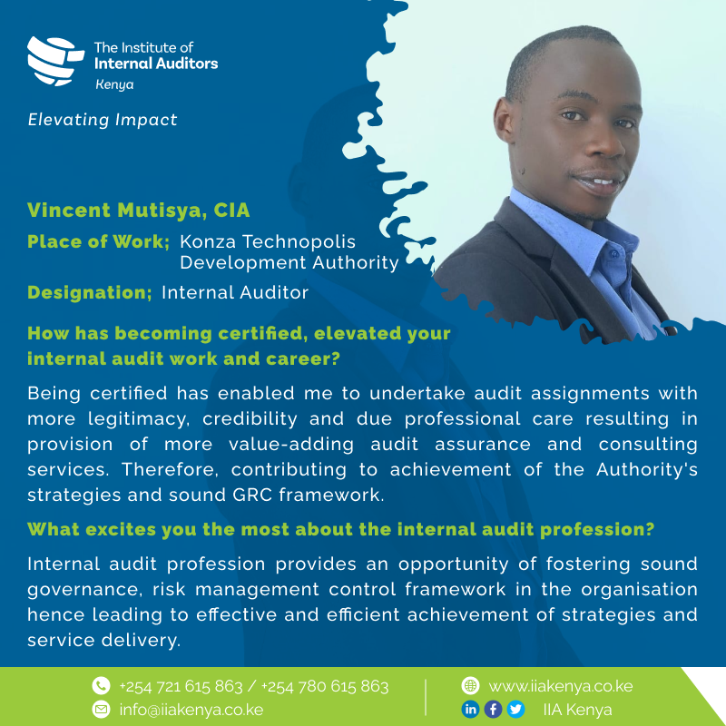IIAKenya's tweet photo. Today, we celebrate Vincent Mutisya, a CIA holder, for his hard work and dedication in the field. https://t.co/RMcMX92ZNE