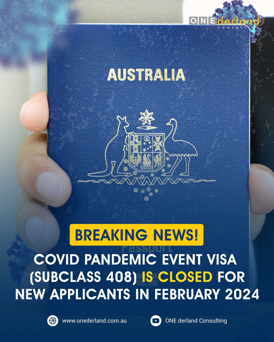 onederland_idn's tweet image. 𝐁𝐑𝐄𝐀𝐊𝐈𝐍𝐆 𝐍𝐄𝐖𝐒!!  

COVID Pandemic Event Visa (Subclass 408) DITUTUP untuk  pendaftar baru pada Februari 2024!

Baca info lengkapnya DISINI! 

#COVIDVisa #Subclass408 #Visa408Australia #Visa408 #VisaAustralia #TheNo #SuperBlueMoon
