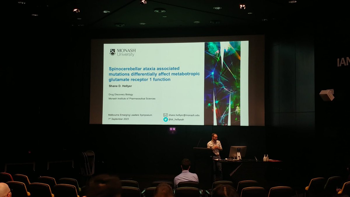 Shane Hellyer (@dr_hellyeah) on Twitter photo Had a great time presenting today at the inaugural Melbourne Emerging Leaders symposium and sharing our work on mGlu1 in rare SCA subtypes. Congratulations <a href="/MelbourneELBR/">Melbourne Emerging Leaders in Biomedical Research</a> on organising such an amazing day! Had a great time presenting today at the inaugural Melbourne Emerging Leaders symposium and sharing our work on mGlu1 in rare SCA subtypes. Congratulations <a href="/MelbourneELBR/">Melbourne Emerging Leaders in Biomedical Research</a> on organising such an amazing day!