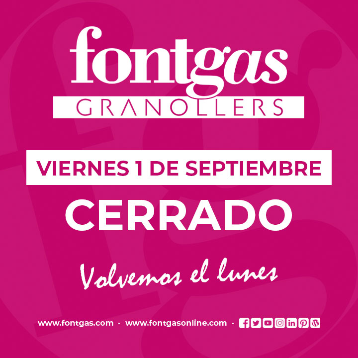 fontgas_fg's tweet photo. Fontgas #Granollers y Fg #Sabadell arrancan Septiembre de #FiestaMayor🥳 Hoy viernes 1 de Septiembre Fg Granollers permanecerá cerrado y lunes 4 descansará Fg Sabadell😎 Para cualquier cosa, #Fontgas #StCeloni, Fg #Terrassa y Fg #Barcelona estarán ofreciendo #soluciones😉 https://t.co/E149ycQuTb