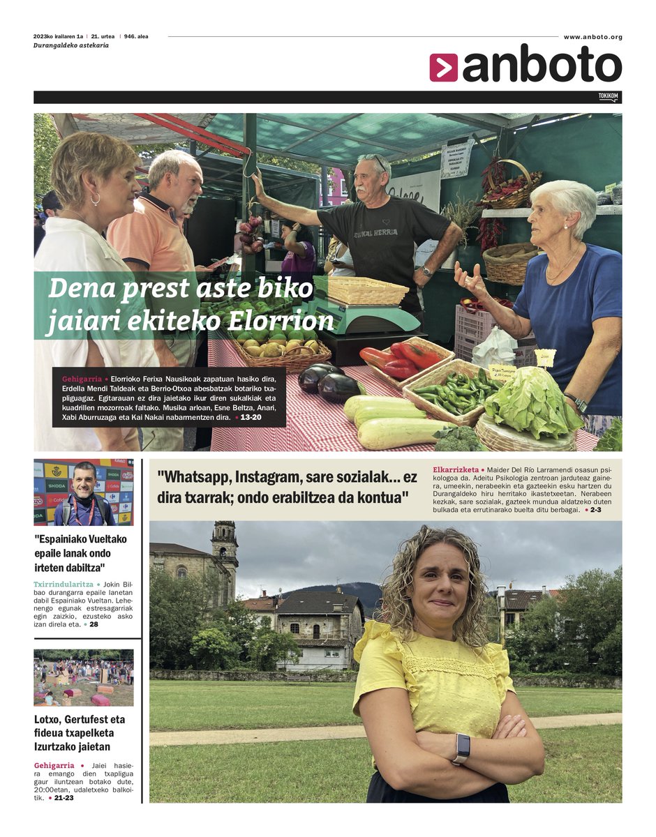 KALEAN da aste honetako ANBOTO. 
anboto.org/prentsa/674
