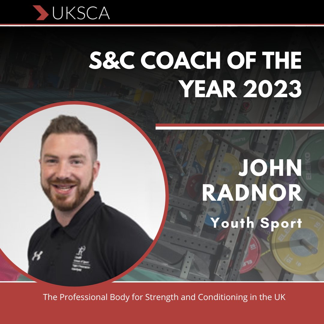 Congratulations to JOHN RADNOR, who was announced as the UKSCA’s S&C Coach of the Year 2023 – Youth Sport John has worked in various sports with junior athletes, most recently delivering after-school S&C provision to a range of young athletes from ages 7-18 Congratulations John