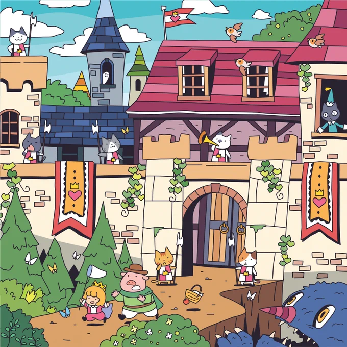 マイナビ出版「まちがいさがしキング」!こんな感じのまちがい探しイラスト、毎号描いてます。(サンプルはバックナンバーです)このまちがいだらけの世の中、本誌で思う存分まちがいを指摘してみるのはいかがでしょうか。よろしくお願いします 