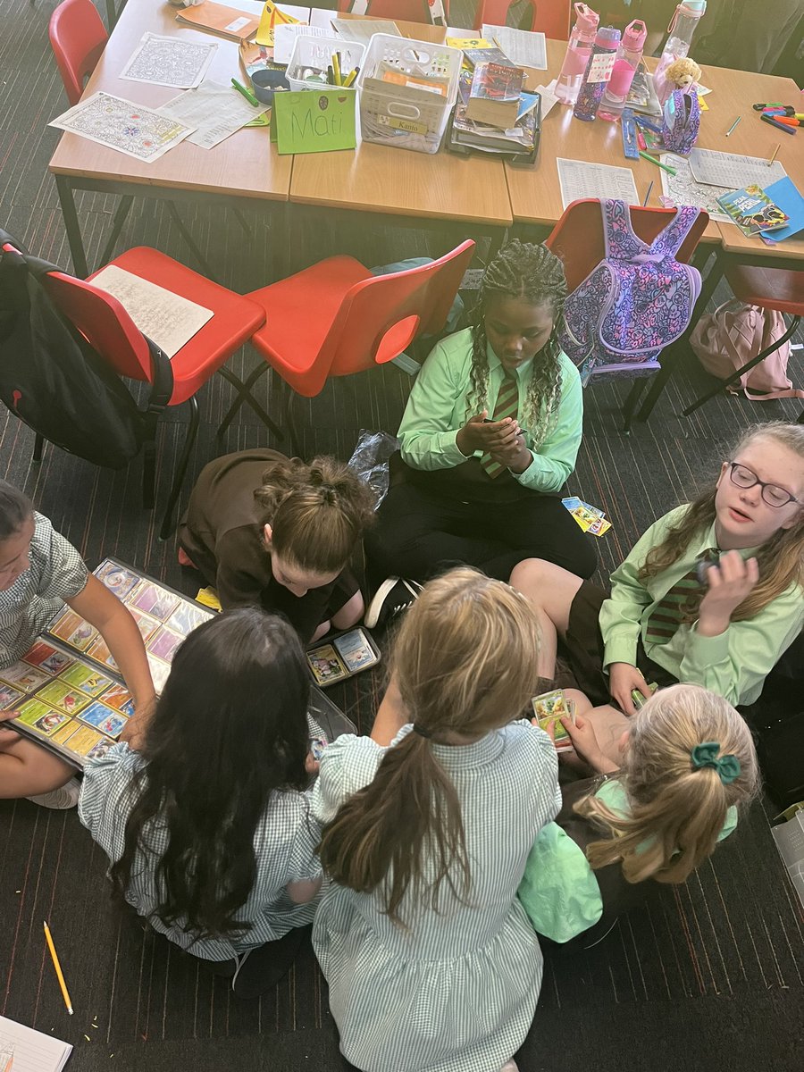 Sharing and trading with our friends at Pokémon Club! ❤️ <a href="/St_Denis_PS/">St Denis’ Primary</a>