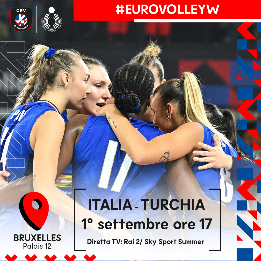 Federvolley's tweet photo. 🇪🇺 #𝐄𝐮𝐫𝐨𝐕𝐨𝐥𝐥𝐞𝐲𝐖 🇪🇺
🔥 𝗦𝗘𝗠𝗜𝗙𝗜𝗡𝗔𝗟𝗘 🔥
ITALIA 🆚 TURCHIA 

#LaNazionale | #ItaliaTurchia 🇮🇹🇹🇷 | @CEVolleyball https://t.co/K90EI4n98J