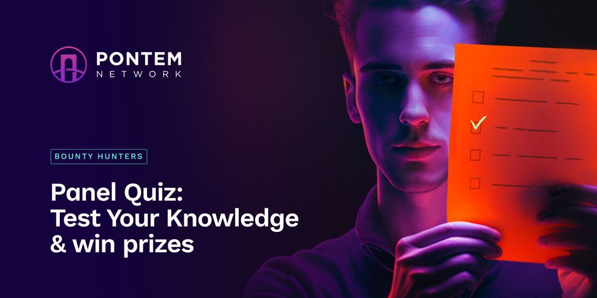 Participate in a quiz based on AI’s Impact on Crypto panel discussion today at 4 pm UTC for a chance to win $100!

Join Telegram group chat for participating:t.me/pontemnetworkc…

❗️Set up a reminder &amp; listen carefully to the discussion:x.com/i/spaces/1djGX…