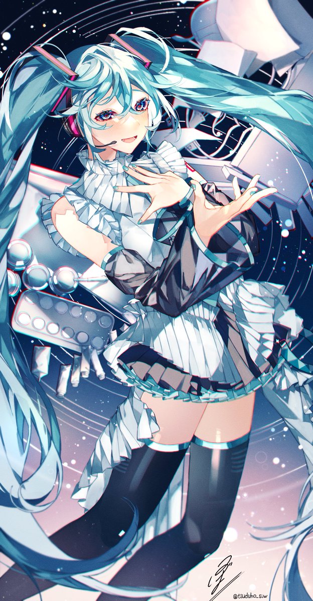 初音ミク「#初音ミクこちらミク誕イラストビフォ～アフタ～です←2022        20」|つづほ@Skeb受付中のイラスト