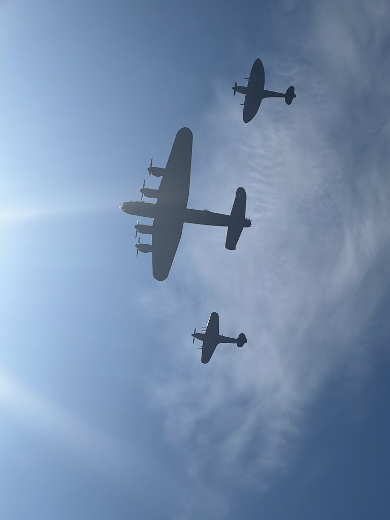 Lancaster, Hurricane, Spitfire Display @ 1730. #BmthAirFest