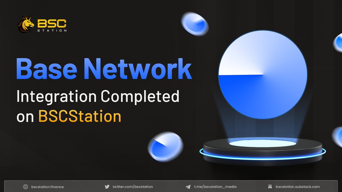 BSCS_Global's tweet photo. 🚀 @bscstation have successfully integrated @BuildOnBase into our ecosystem!

🙌 We are now fully equipped and ready to offer fundraising options and launch projects based on #Base.

🔶 #BSCStation provides a sturdy foundation to launch innovative projects with over 14+ networks supported

👉 Apply to launch your project on BSCStation: https://t.co/1IV6bzYnb8

#BSCStation #BSCS #Base #DeFi #Launchpad