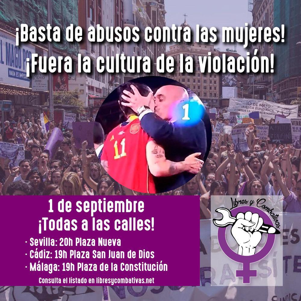 IUMalaga's tweet photo. 🟣 Esta tarde, en #Málaga, nos vemos en la concentración feminista en apoyo a #JenniHermoso y contra cualquier tipo de abuso contra las mujeres.

🗓️ Viernes 1
🕖 19.00
♀️ Plaza de la Constitución.

¡Todas a las calles!

#JenniHermosoNoEstásSola
#SeAcabó https://t.co/zymy4CXYql