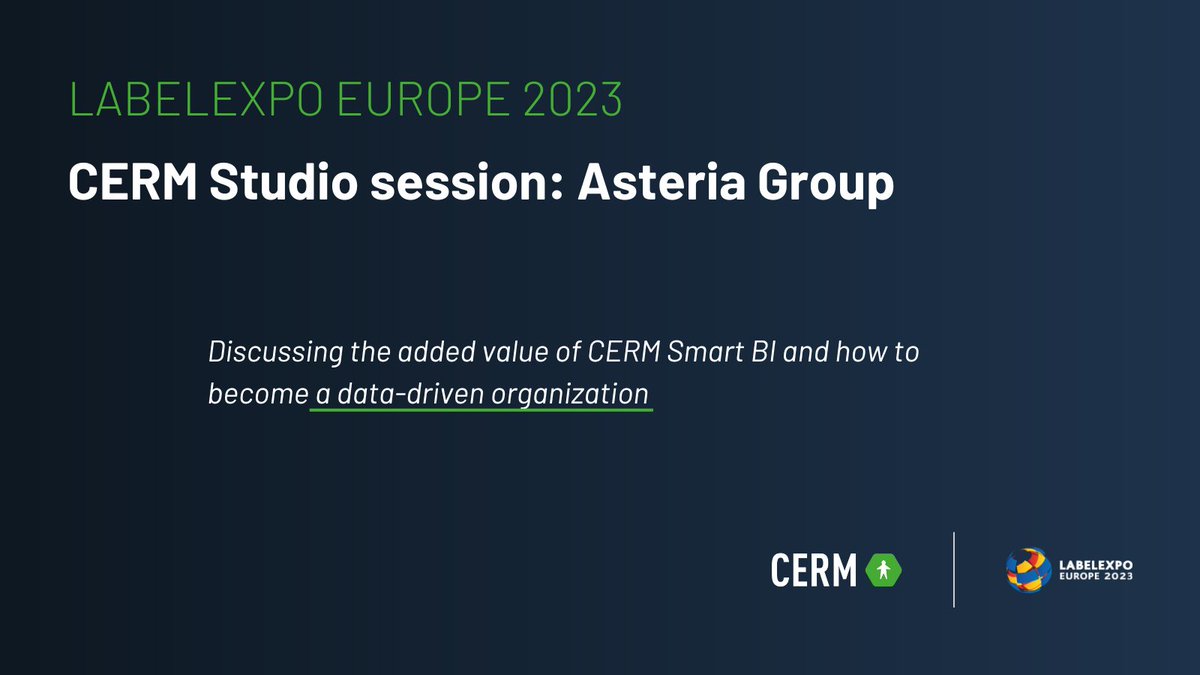 Get your free front-row tickets to our CERM Studio sessions at @Labelexpo Europe 2023: ow.ly/Oa4r50PET7U

Location 📍: CERM Experience RooM - 6A42
Date 📅: Wednesday, September 13

Check our complete CERM LabelExpo Europe show guide: ow.ly/sS7B50PET7W